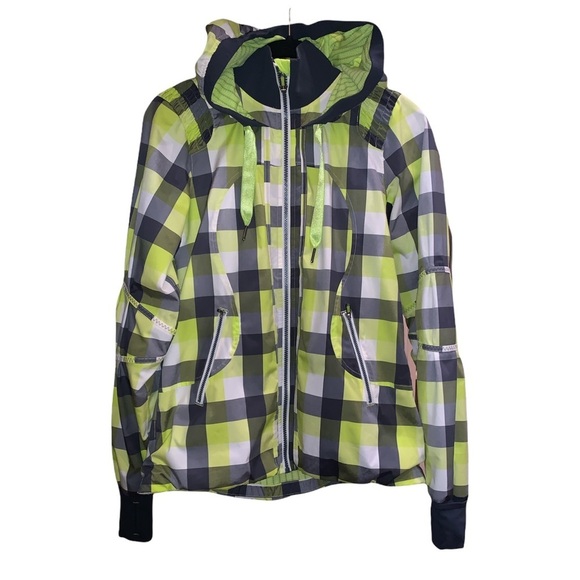 Lululemon Foxy Lime Hooded Pleated Back Jacket - Picture 1 of 6